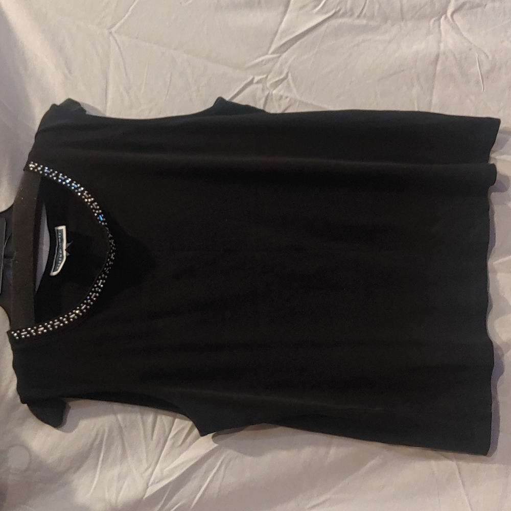 Karen Scott Women's Black embellished shell